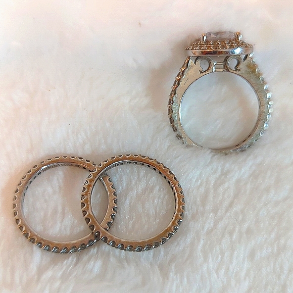 Sterling/CZ 3 ring set-6 - Picture 4 of 4